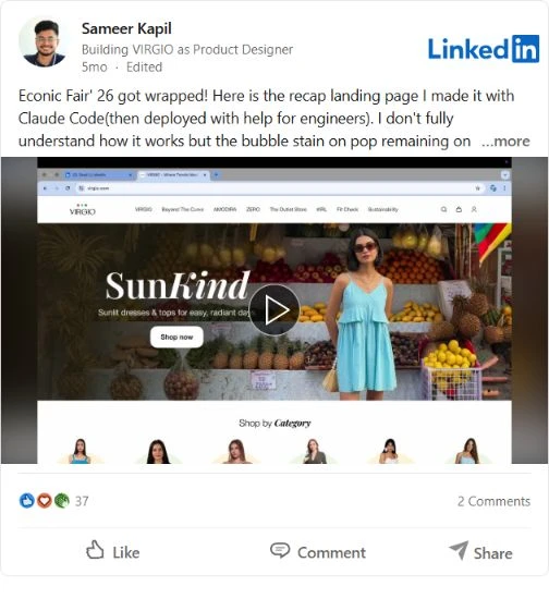 Preview: Sameer Kapil on building the Econic Fair recap landing page with Claude Code