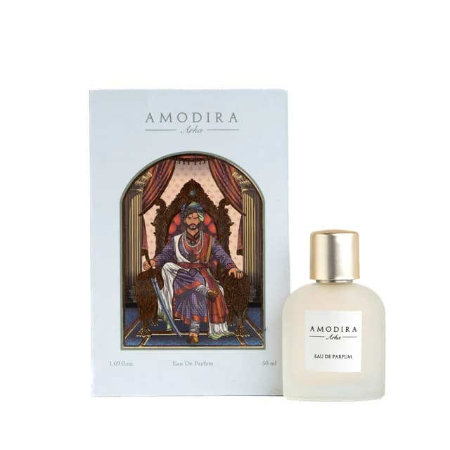 Arka perfume with its illustrated packaging.