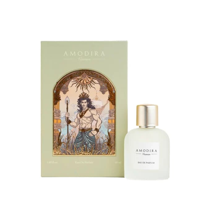 Vaanan perfume with its illustrated packaging.